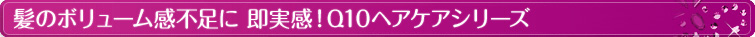 髪のボリューム感不足に 即実感!Q10ヘアケアシリーズ