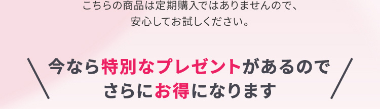 今なら特別なプレゼントがあるのでさらにお得になります