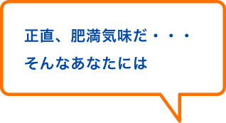 正直、肥満気味だ・・・そんなあなたには